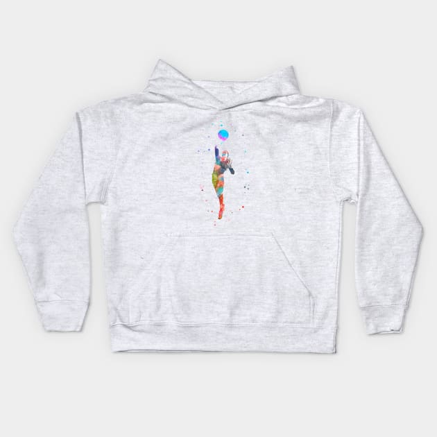 Volleyball girl Kids Hoodie by RosaliArt